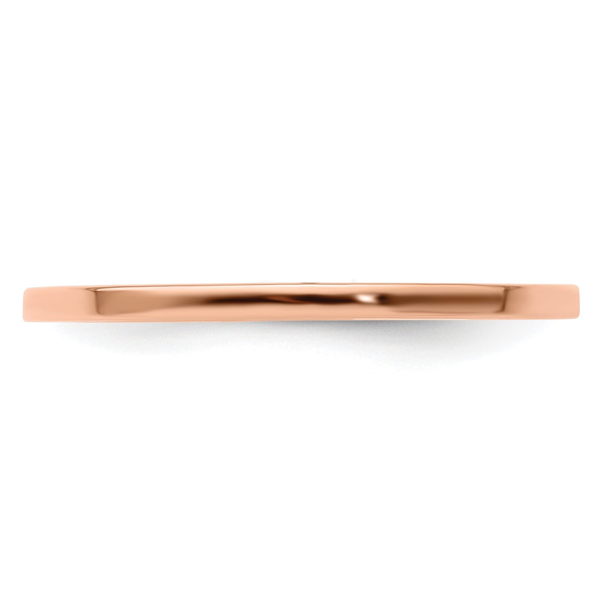 14K Rose Gold 1.2mm Flat Polished Stackable Band Size 9