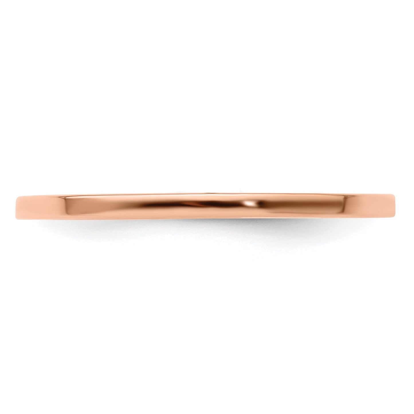 14K Rose Gold 1.2mm Flat Polished Stackable Band Size 6