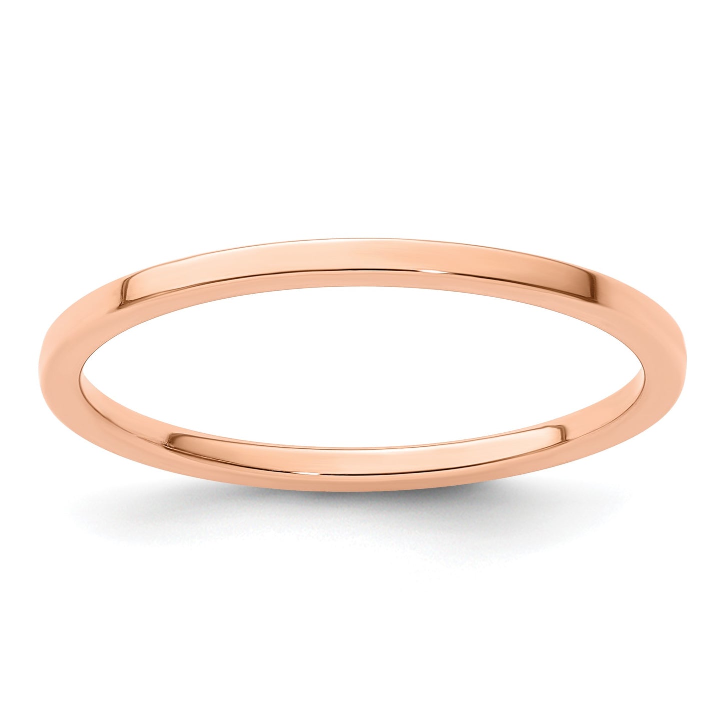 14K Rose Gold 1.2mm Flat Polished Stackable Band Size 6