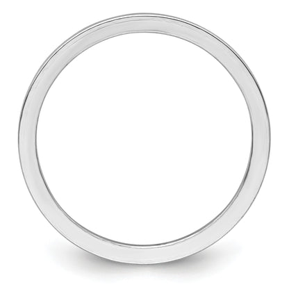 14K White Gold 1.2mm Flat Polished Stackable Band Size 8.5