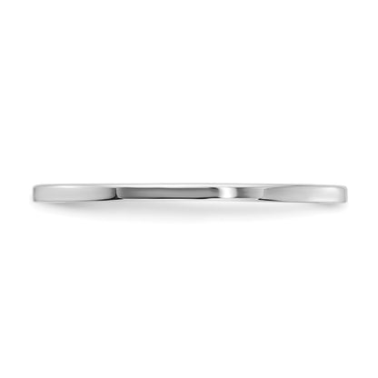 14K White Gold 1.2mm Flat Polished Stackable Band Size 9