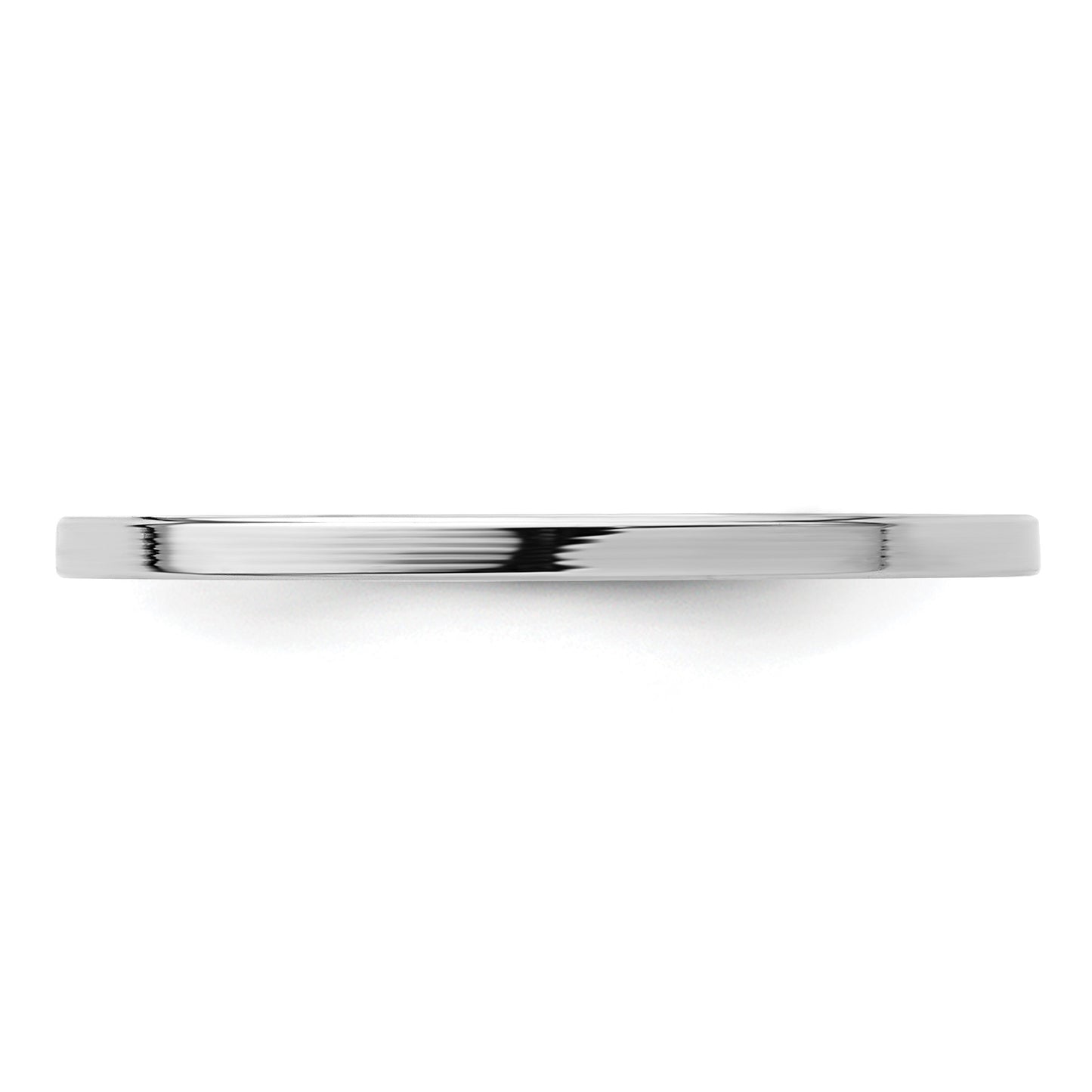 14K White Gold 1.2mm Flat Polished Stackable Band Size 7.5