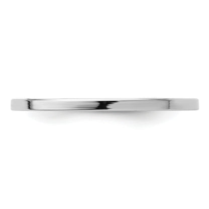 14K White Gold 1.2mm Flat Polished Stackable Band Size 7.5