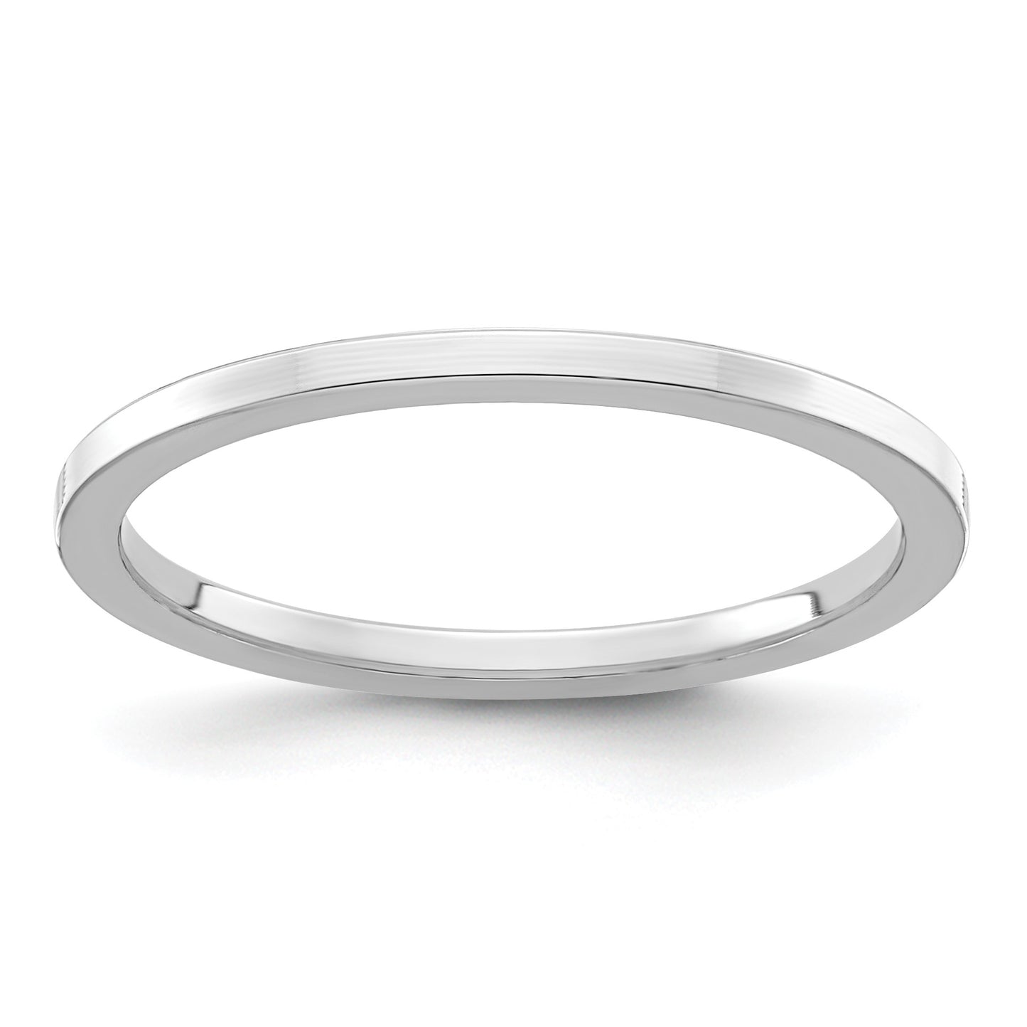 14K White Gold 1.2mm Flat Polished Stackable Band Size 7