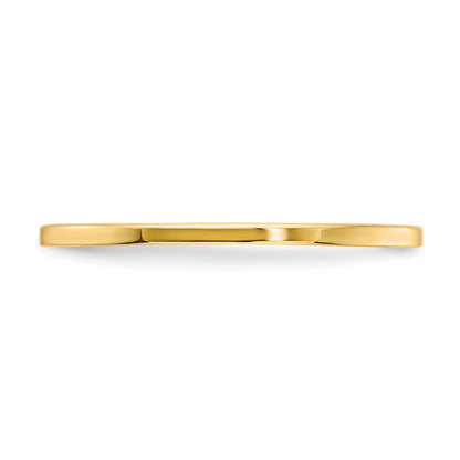 14K Yellow Gold 1.2mm Flat Polished Stackable Band Size 9