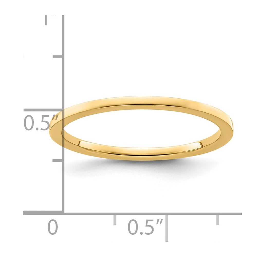 14K Yellow Gold 1.2mm Flat Polished Stackable Band Size 4