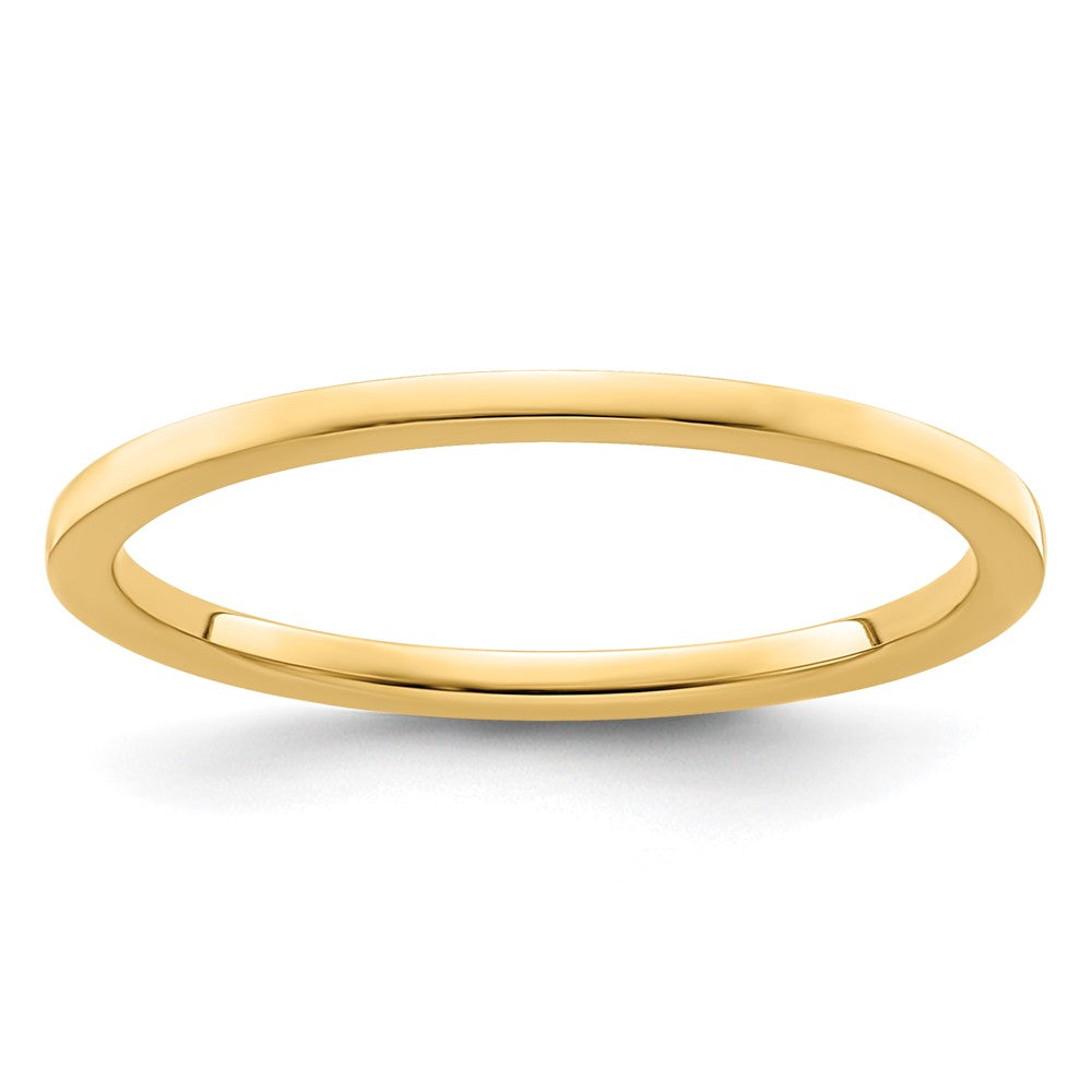 14K Yellow Gold 1.2mm Flat Polished Stackable Band Size 4