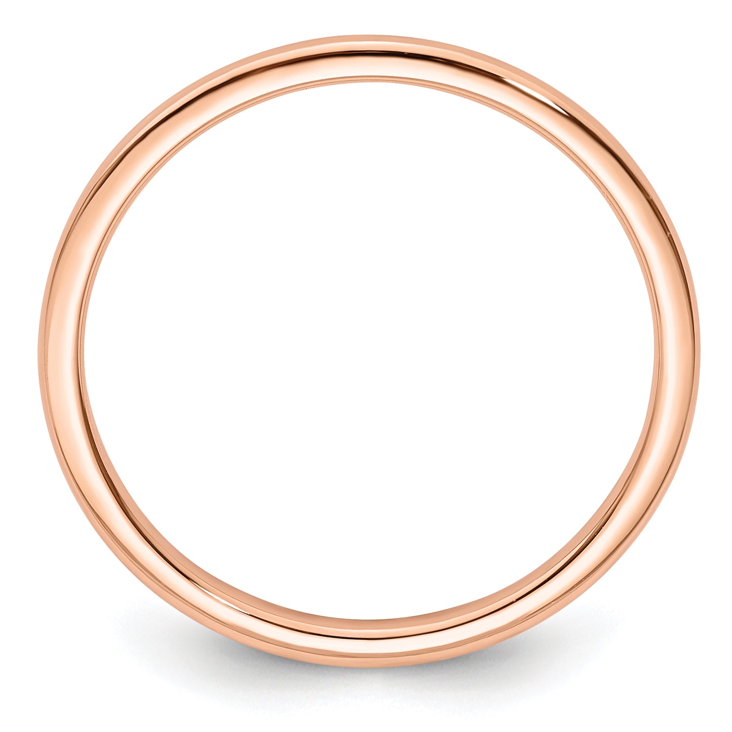 14K Rose Gold 1.2mm Half Round Polished Stackable Band Size 4.5