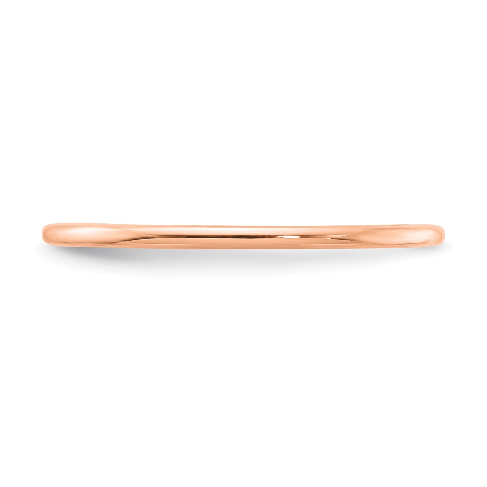14K Rose Gold 1.2mm Half Round Polished Stackable Band Size 9