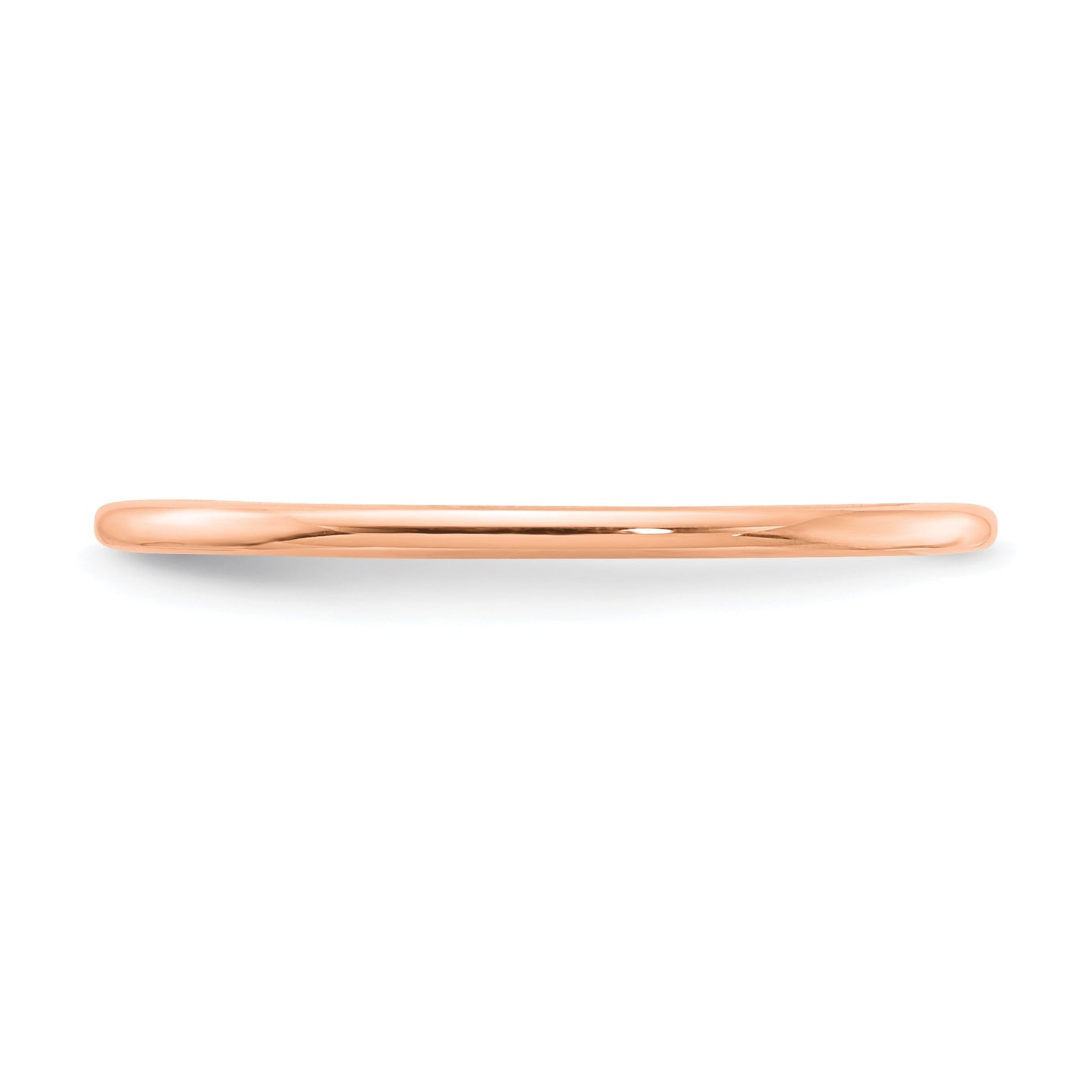14K Rose Gold 1.2mm Half Round Polished Stackable Band Size 7