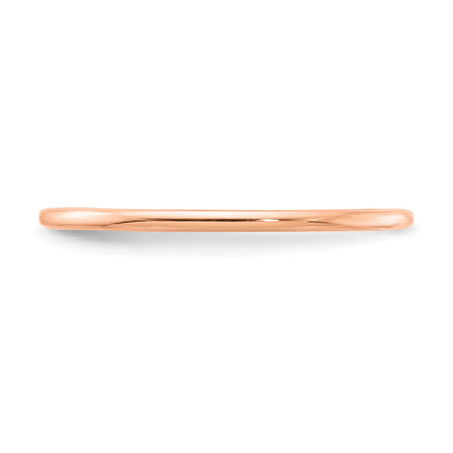 14K Rose Gold 1.2mm Half Round Polished Stackable Band Size 5