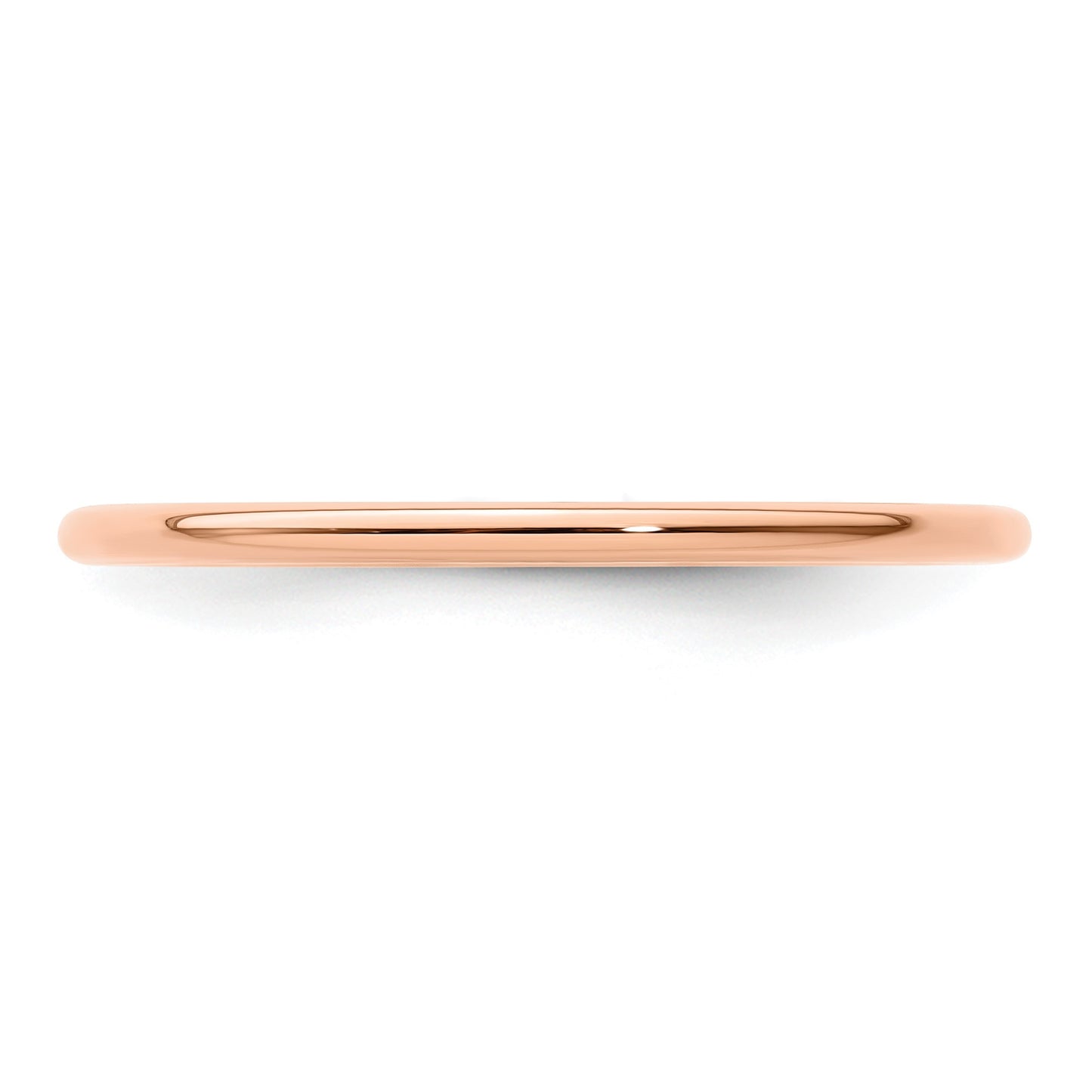 14K Rose Gold 1.2mm Half Round Polished Stackable Band Size 10