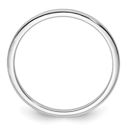 14K White Gold 1.2mm Half Round Polished Stackable Band Size 5