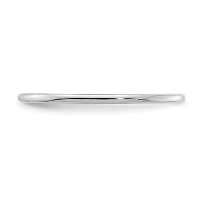 14K White Gold 1.2mm Half Round Polished Stackable Band Size 6