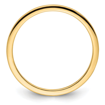 14K Yellow Gold 1.2mm Half Round Polished Stackable Band Size 5