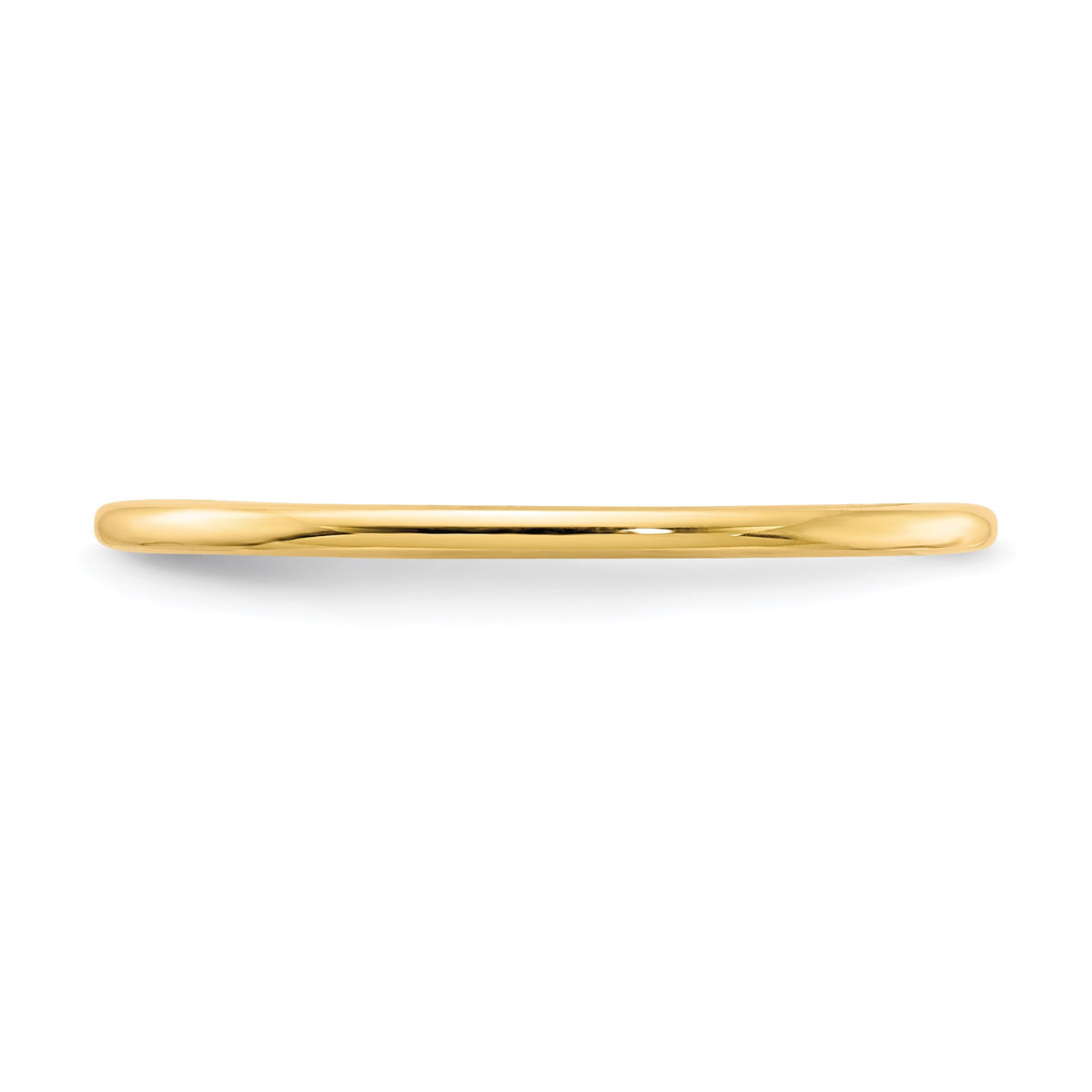 14K Yellow Gold 1.2mm Half Round Polished Stackable Band Size 9.5