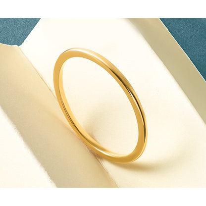 14K Yellow Gold 1.2mm Half Round Polished Stackable Band Size 4.5