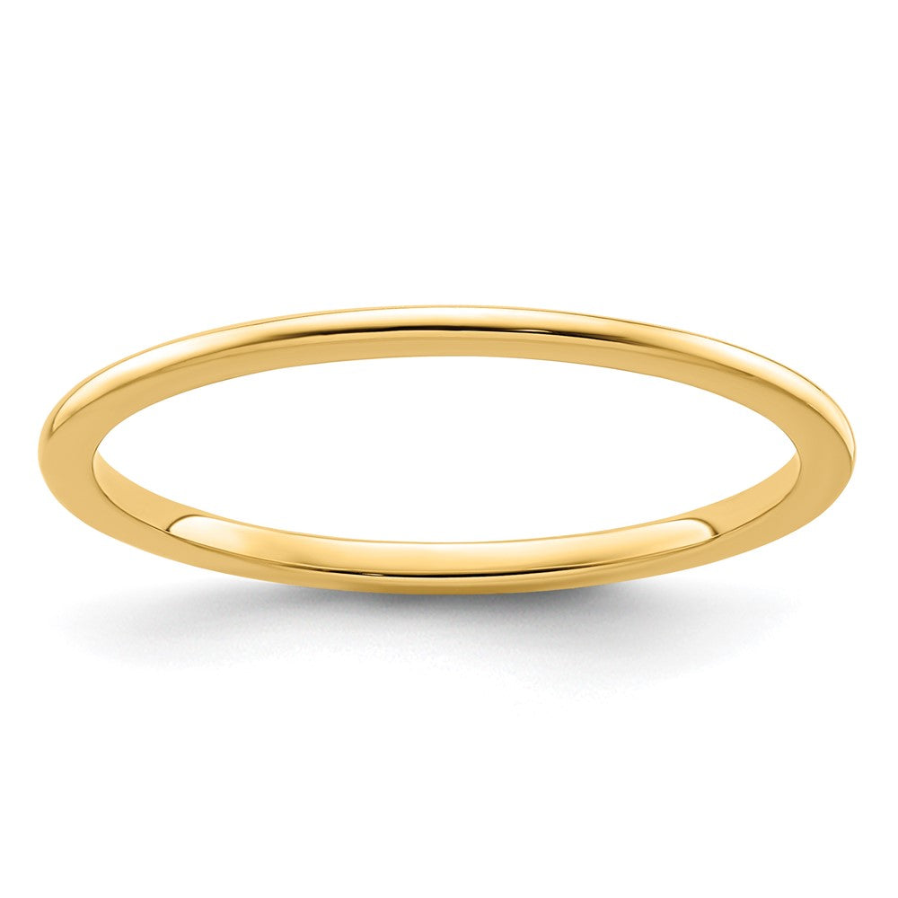 14K Yellow Gold 1.2mm Half Round Polished Stackable Band Size 4