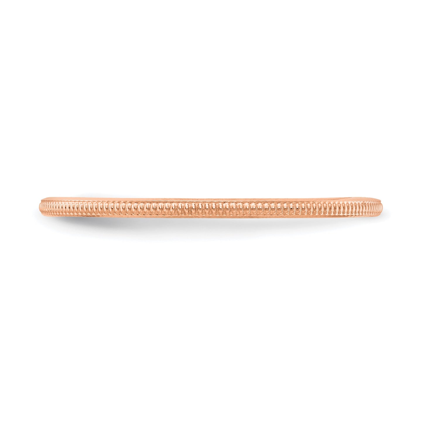 14K Rose Gold 1.2mm Milgrain Stackable Band Size 6