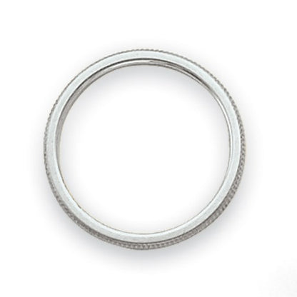 14k White Gold 1.5mm Milgrain Stackable Band Size 6.5