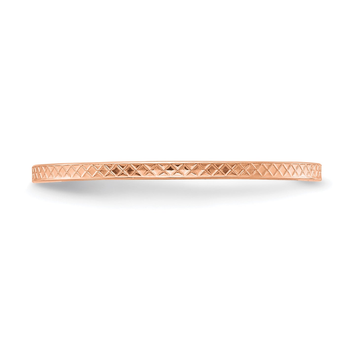 14K Rose Gold 1.2mm Criss-Cross Pattern Stackable Band Size 5