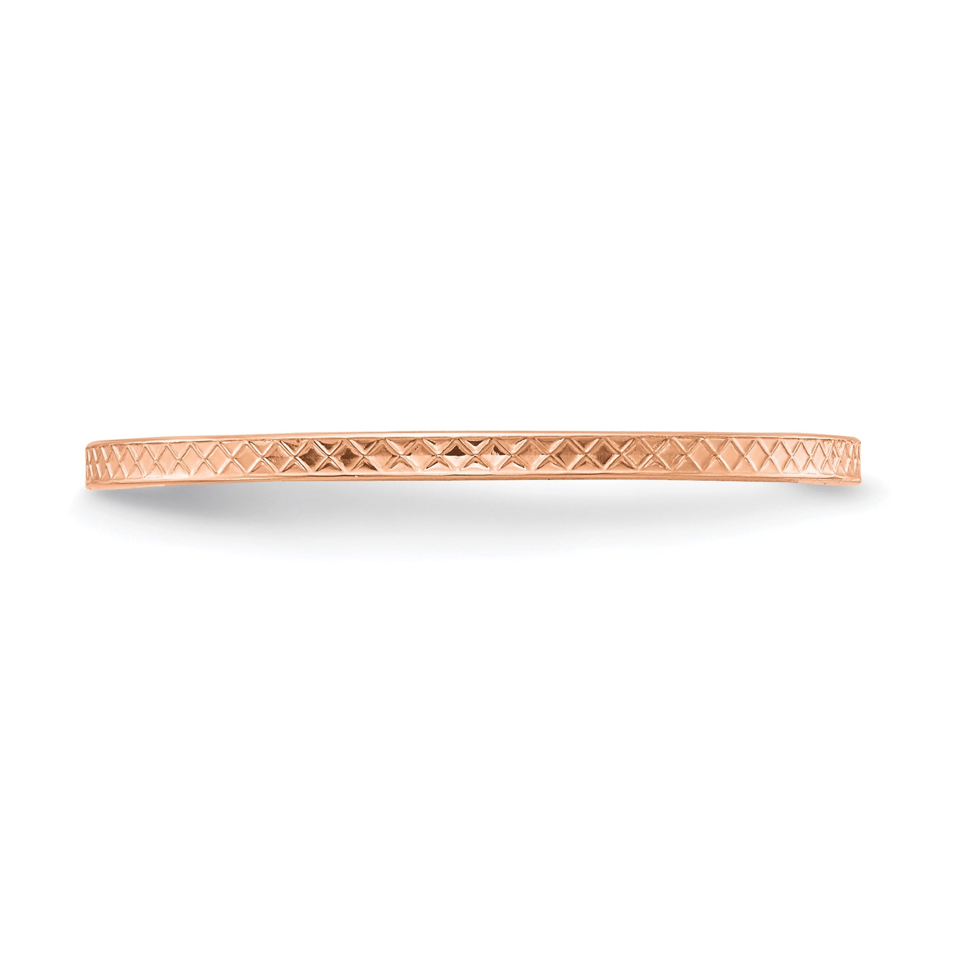 14K Rose Gold 1.2mm Criss-Cross Pattern Stackable Band Size 6