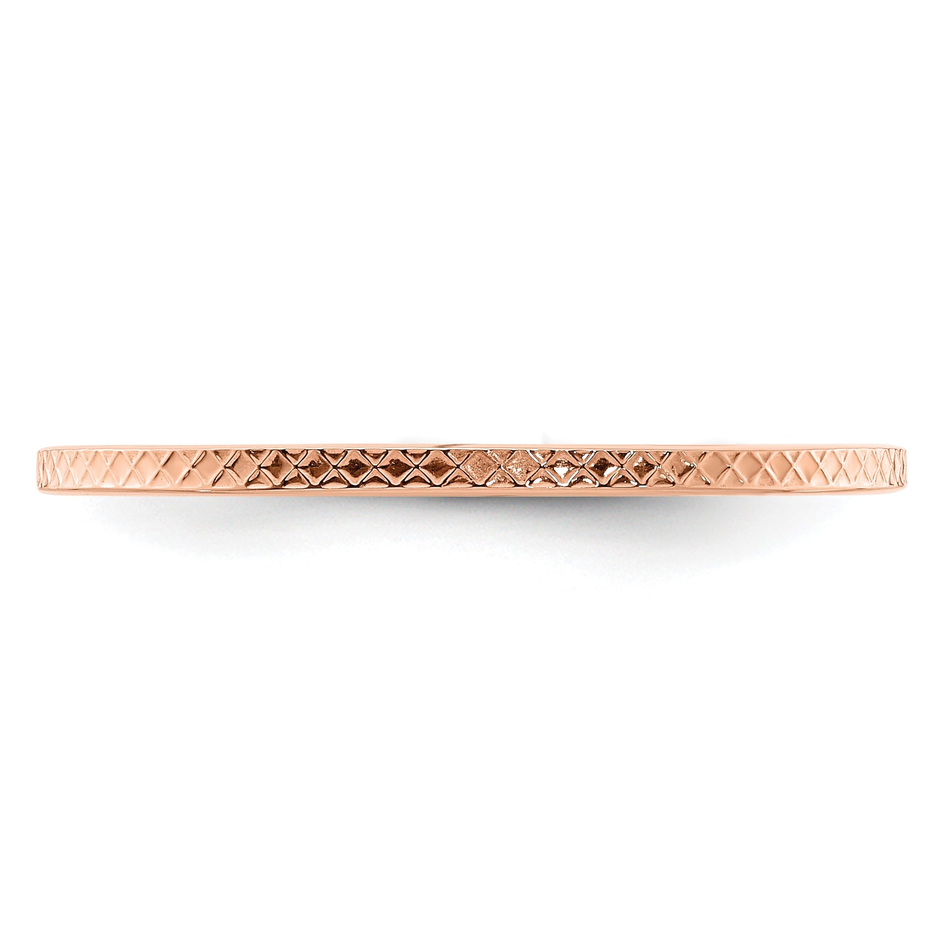 14K Rose Gold 1.2mm Criss-Cross Pattern Stackable Band Size 5