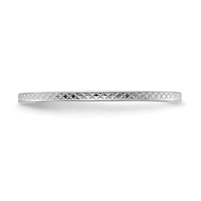 14K White Gold 1.2mm Criss-Cross Pattern Stackable Band Size 5