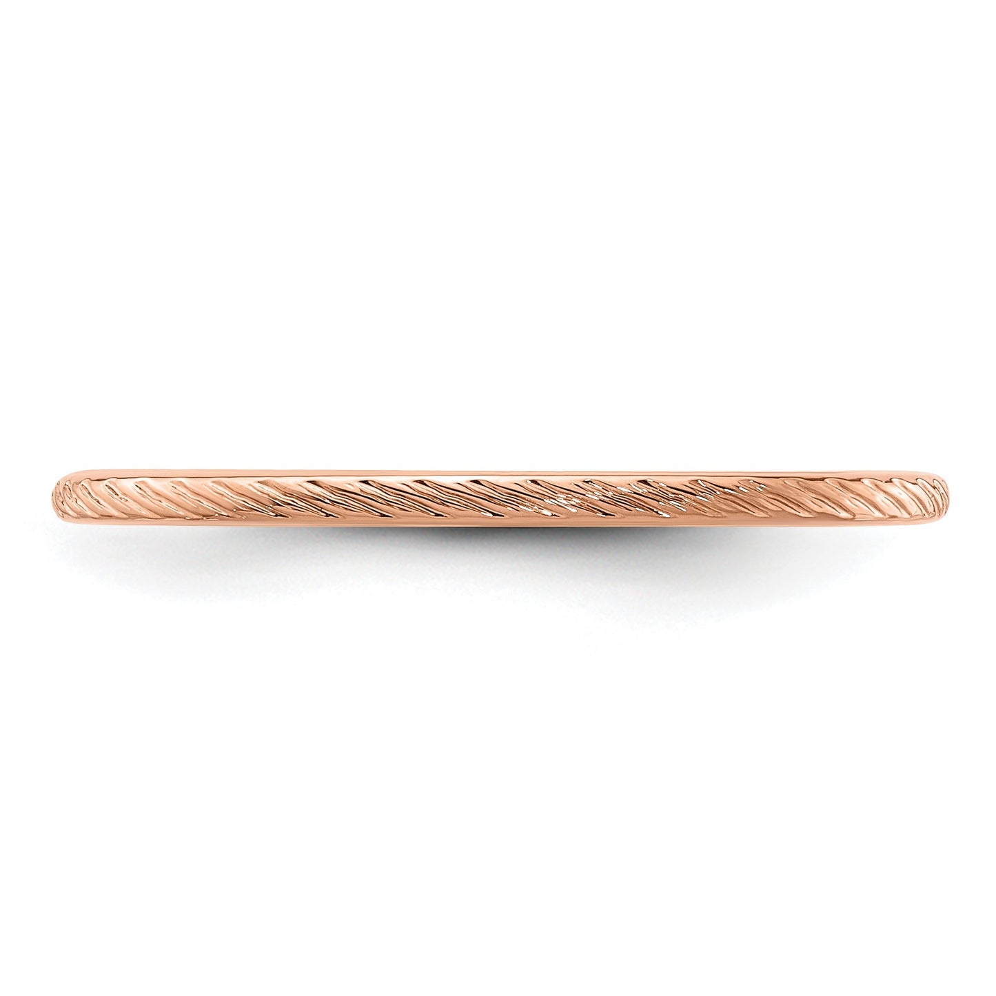 14K Rose Gold 1.2mm Twisted Wire Pattern Stackable Band Size 9.5