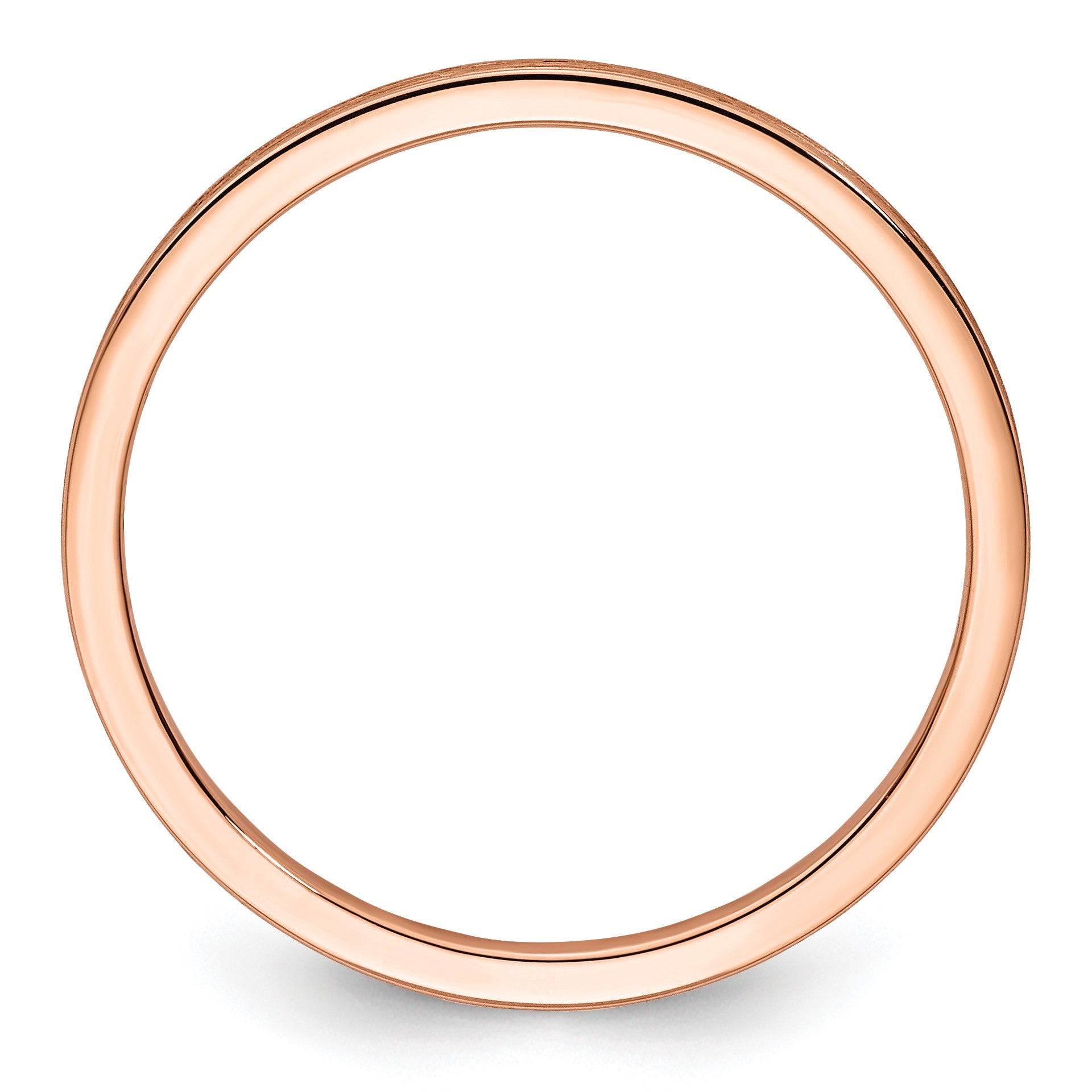 14K Rose Gold 1.2mm Flat Satin Stackable Band Size 5