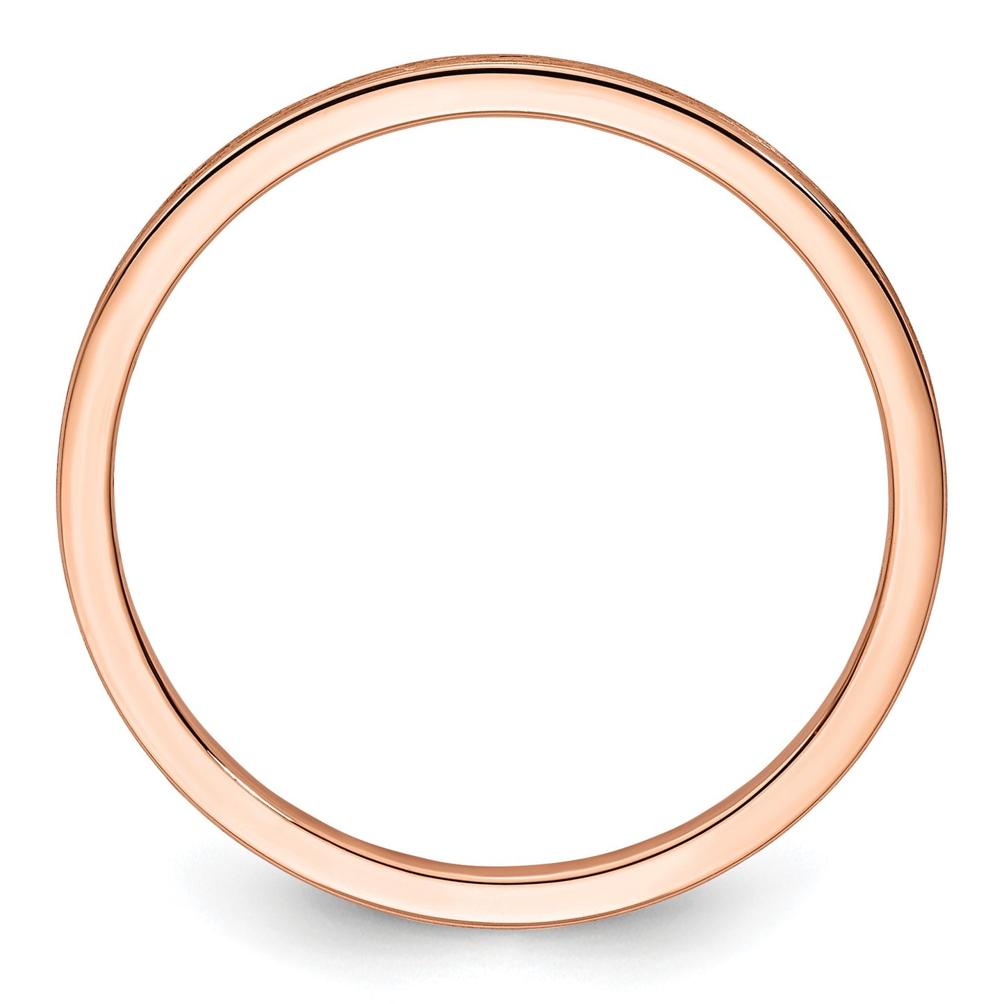 14K Rose Gold 1.2mm Flat Satin Stackable Band Size 9