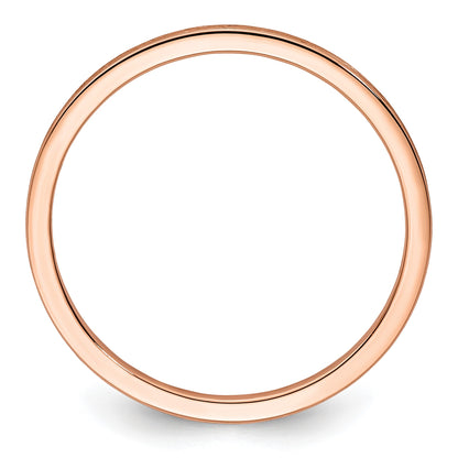 14K Rose Gold 1.2mm Flat Satin Stackable Band Size 6.5