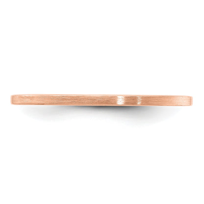 14K Rose Gold 1.2mm Flat Satin Stackable Band Size 7.5