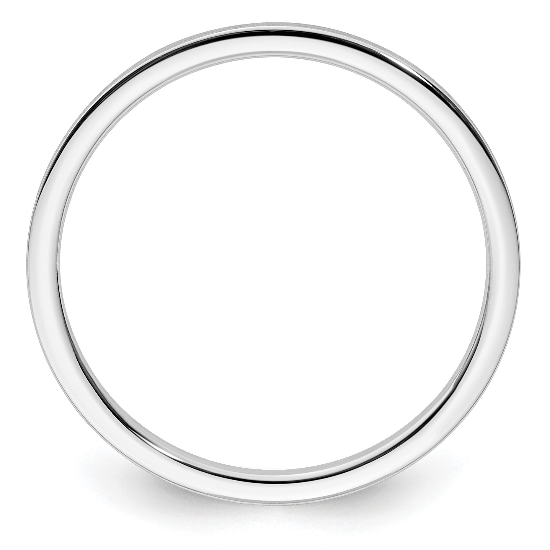 14K White Gold 1.2mm Flat Satin Stackable Band Size 8