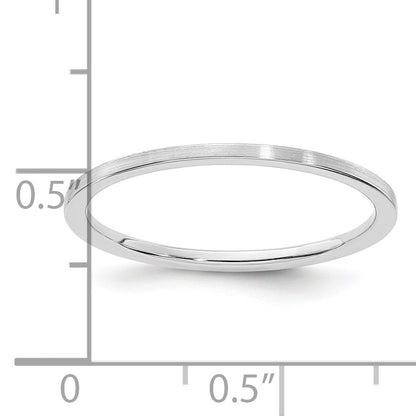 14K White Gold 1.2mm Flat Satin Stackable Band Size 5.5