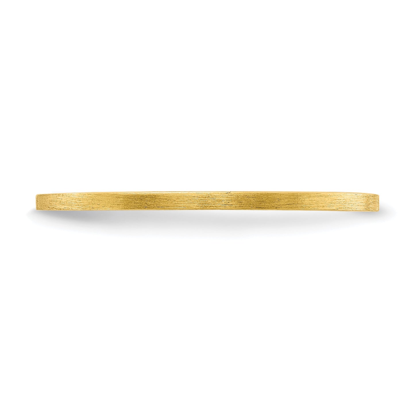 14K Yellow Gold 1.2mm Flat Satin Stackable Band Size 5