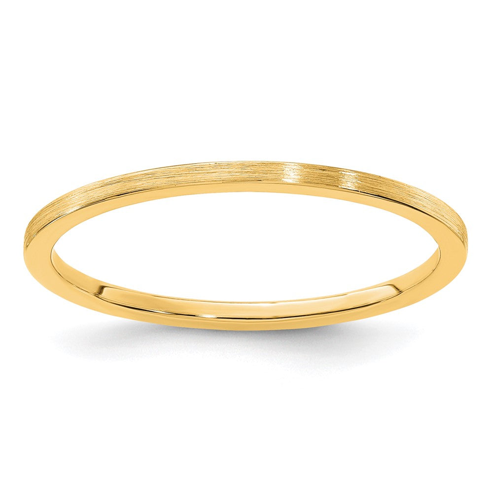 14K Yellow Gold 1.2mm Flat Satin Stackable Band Size 6