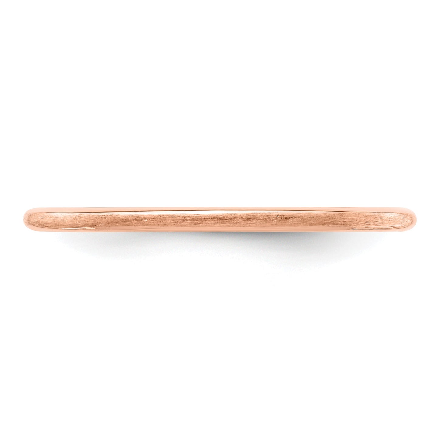 14K Rose Gold 1.2mm Half Round Satin Stackable Band Size 8