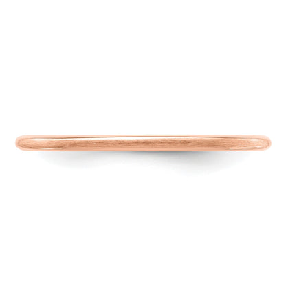 14K Rose Gold 1.2mm Half Round Satin Stackable Band Size 8