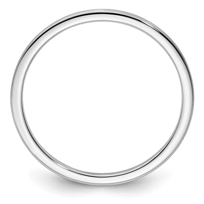 14K White Gold 1.2mm Half Round Satin Stackable Band Size 5