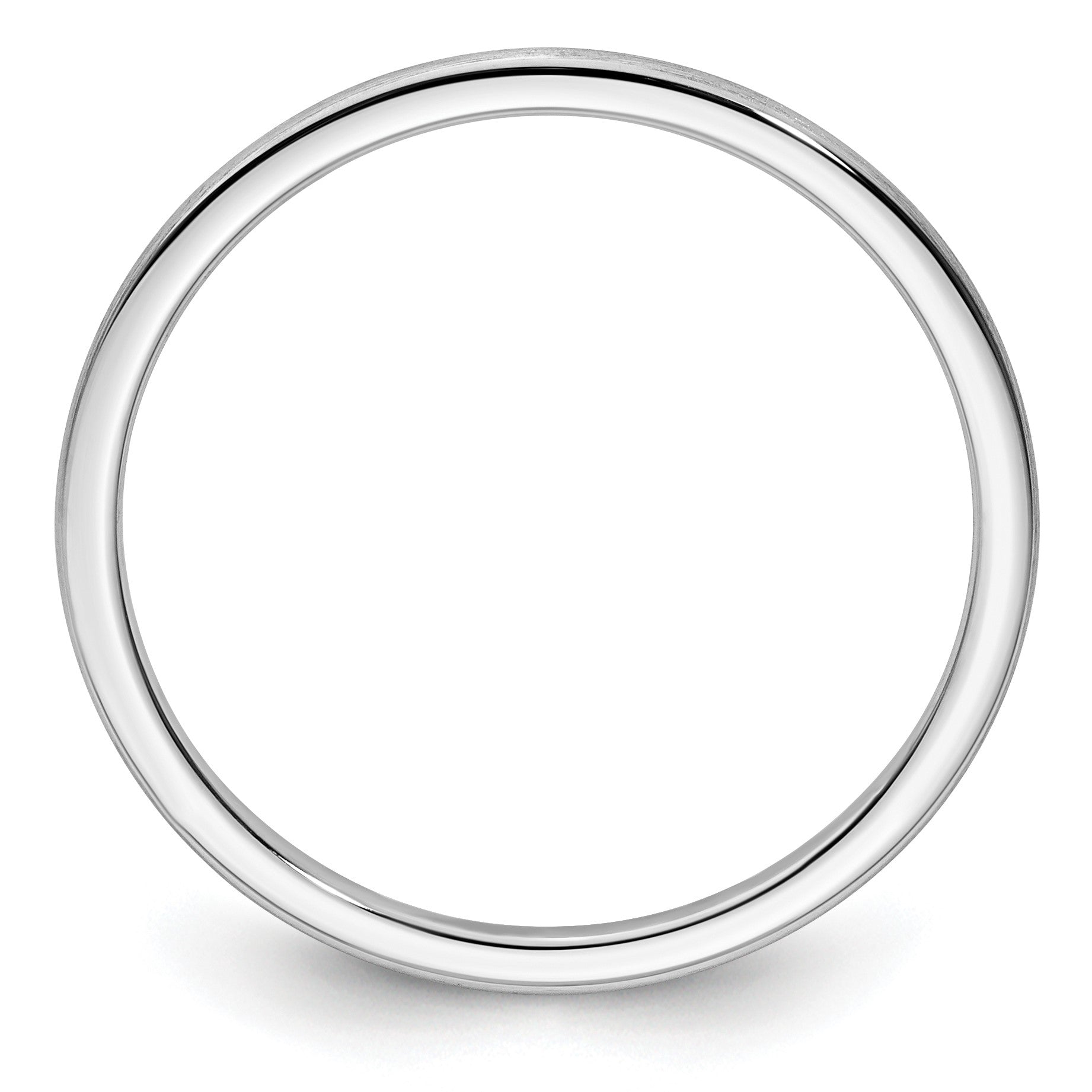 14K White Gold 1.2mm Half Round Satin Stackable Band Size 6