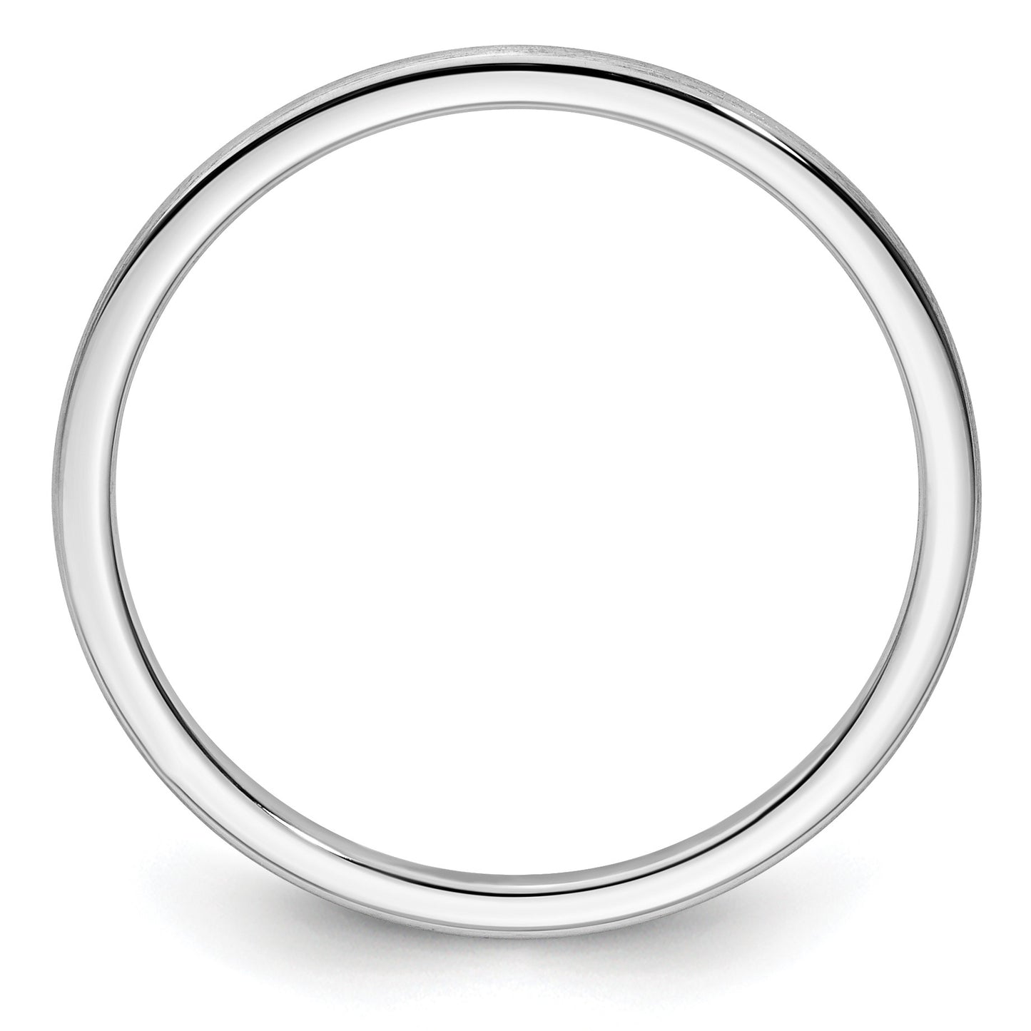 14K White Gold 1.2mm Half Round Satin Stackable Band Size 8.5