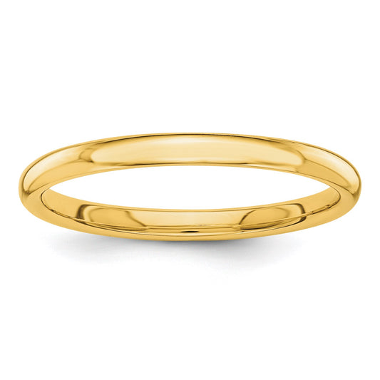14k Polished 2mm Stackable Band Size 7