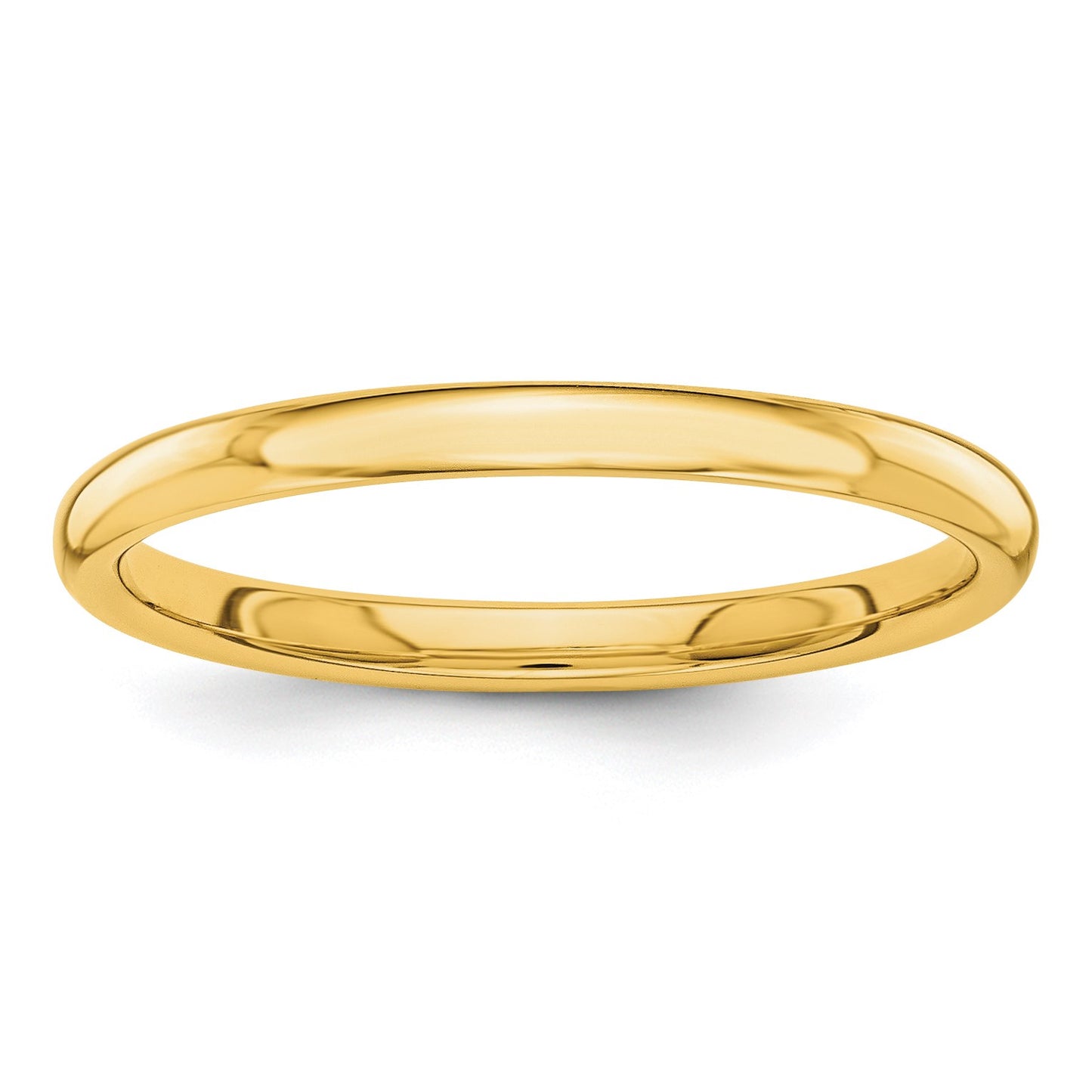 14k Polished 2mm Stackable Band Size 7.5