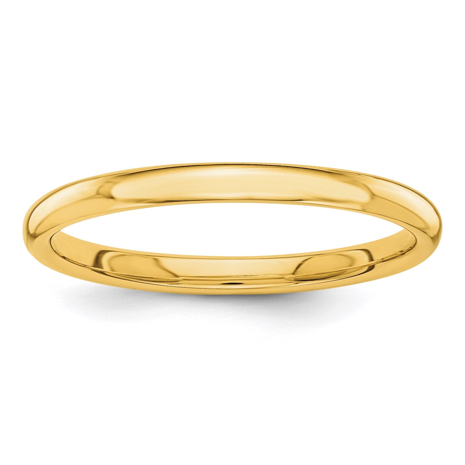 14k Polished 2mm Stackable Band Size 7.5