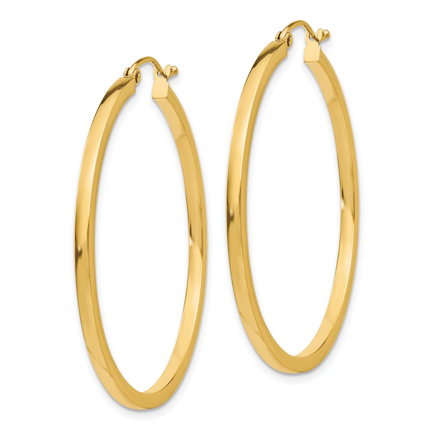 14k 2x40mm Square Tube Hoop Earrings