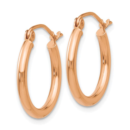 14k Polished 2x17.5mm Tube Hoop Earrings