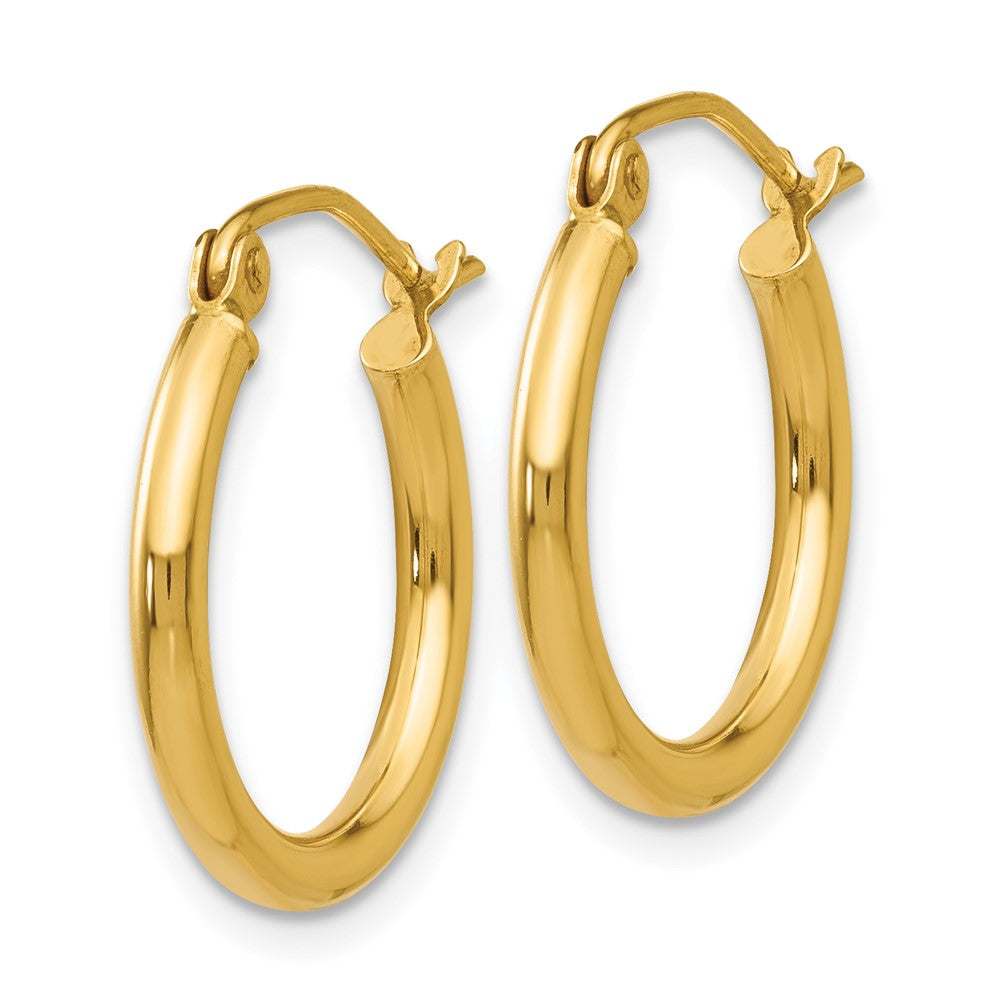 14k Polished 2x17.5mm Lightweight Tube Hoop Earrings