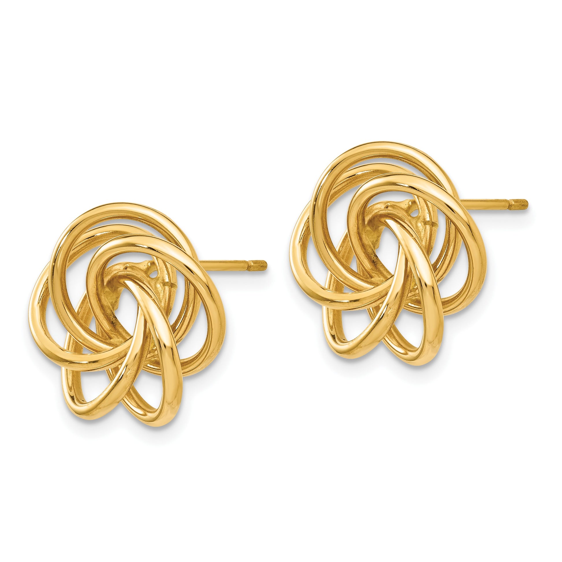 14k 15mm Polished Love Knot Post Earrings