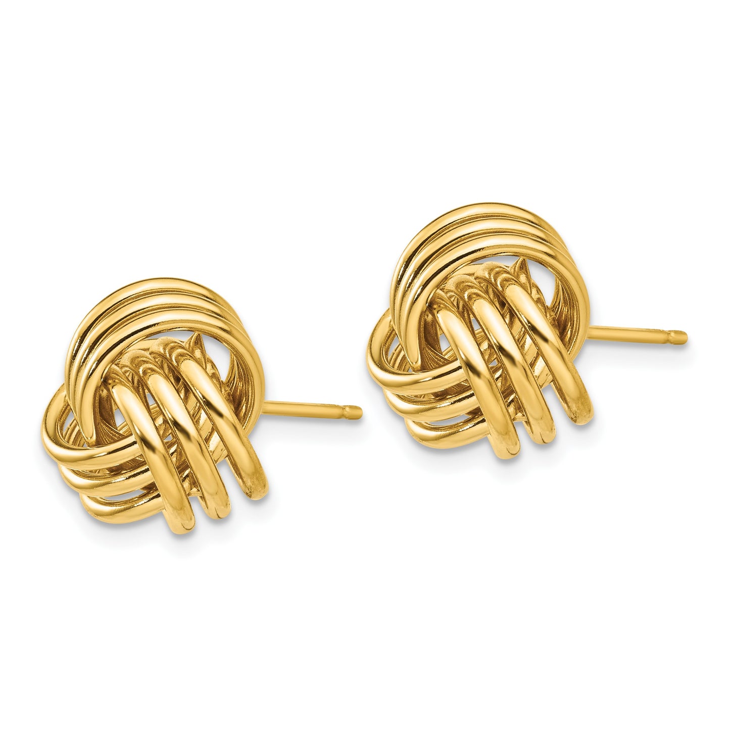 14k 12mm Polished Triple Love Knot Post Earrings